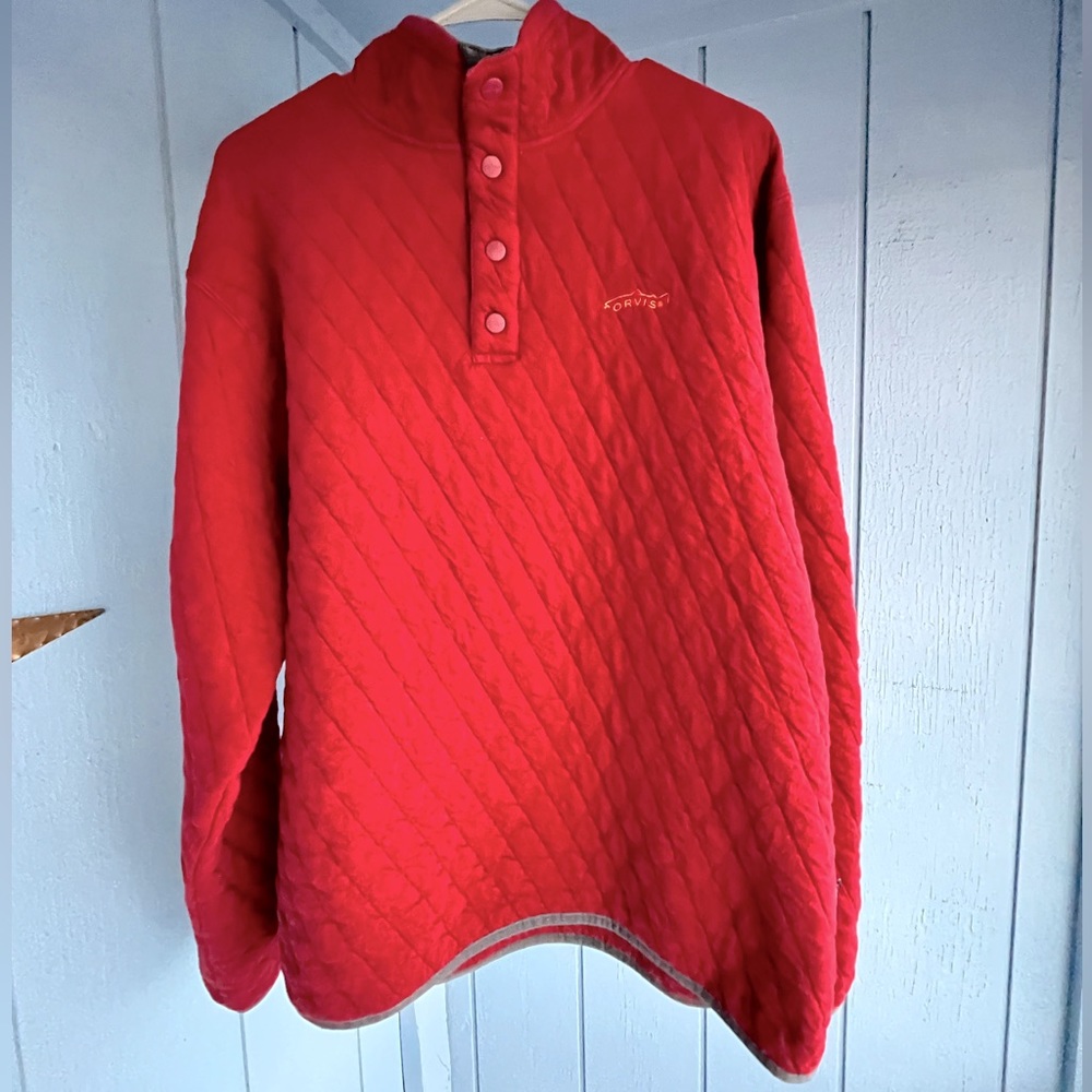 Orvis Men's Outdoor Quilted Snap Sweatshirt Red